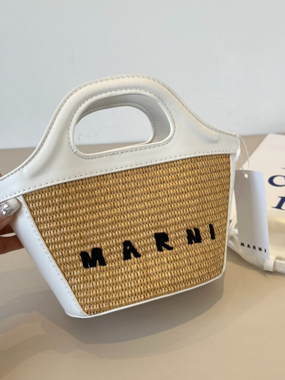 Women's Marni Woven Basket Tote Bag